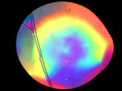 Weld line visible as stress discontinuity