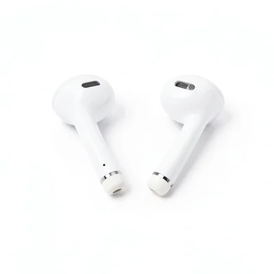 Wireless earbuds on pure white