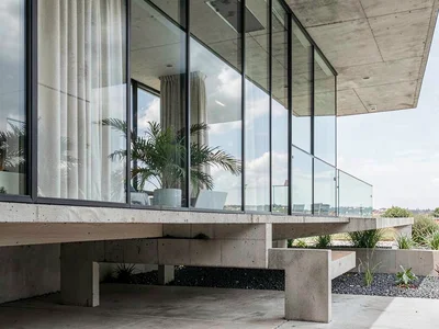 Modernist pilotis ground level
