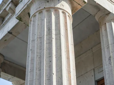 Column fluting at classical temple
