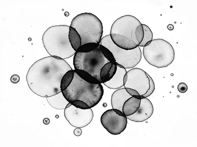 Multiple drops creating overlapping patterns