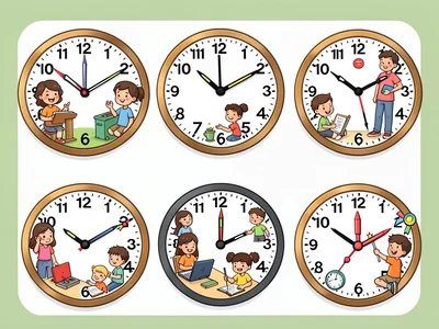 Clock faces with activities