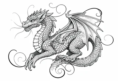 Elaborate dragon flourished