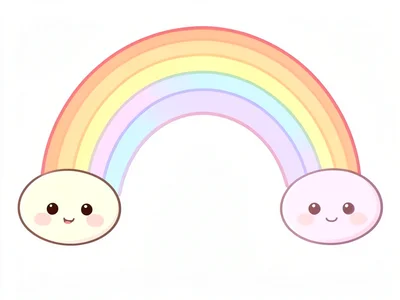 Kawaii smiling rainbow