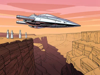 Chrome Vessel Over the Canyon