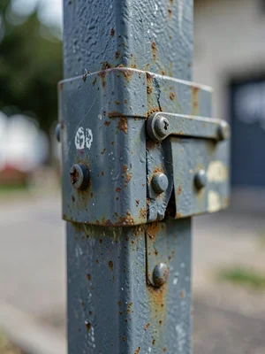 Mailbox mounting post, weather seal degradation around hinges