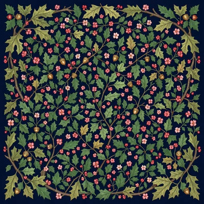 Dense Oak and Holly Verdure Tapestry