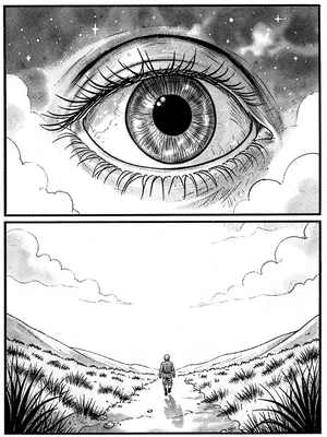 Sky eye watching traveler