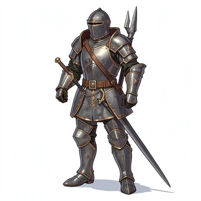 Fantasy armor illustration, a tournament knight's jousting armor with enclosed h