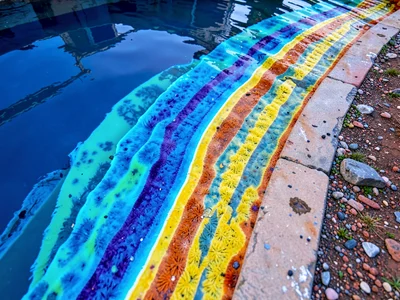 Pool edge detail showing precise temperature bands