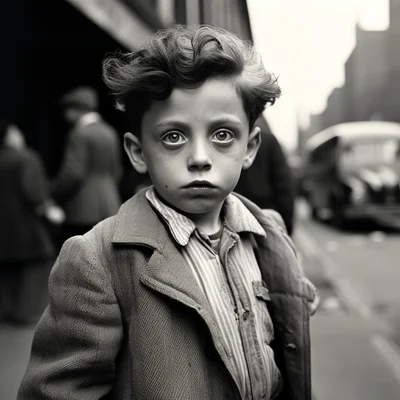 Vivian Maier photo or ugly and sick kid. street photo