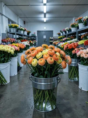Ranunculus Bucket Fifty Stems Portrait