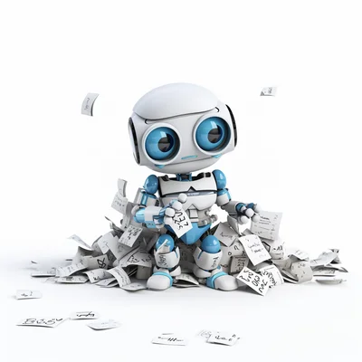 3D plastilina ai chatbot dissasembled on clean white