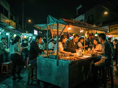 Night market food stall