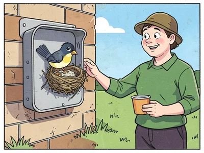 Bird nesting in mailbox