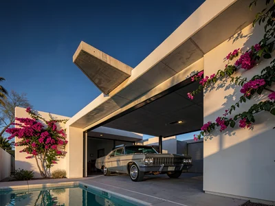 Carport with Vintage Car