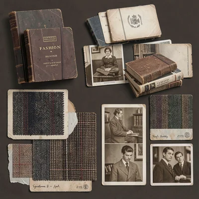 Academia books tweed sepia