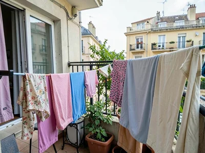 Laundry on balconies