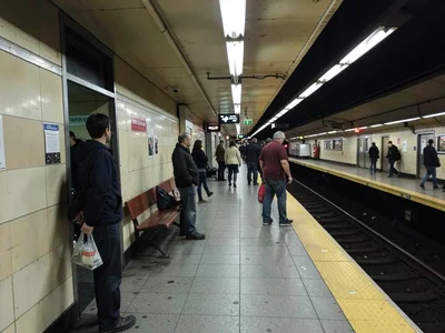 Subway platform waiting