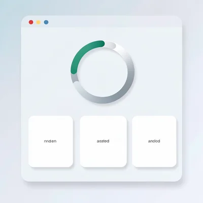 Flat illustration of a timed-section interface with a circular timer and three a
