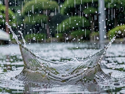 Impact splash throwing droplets outward
