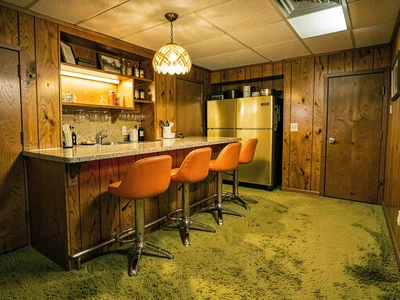 Bar Stool Row at the Wet Bar