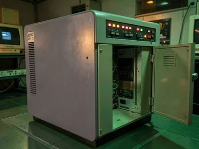 PDP-11 Cabinet Three-Quarter Open View