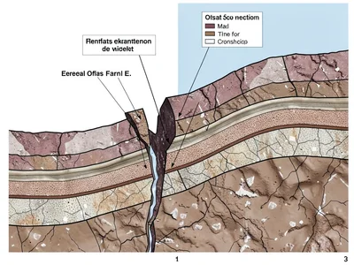 Normal fault geological cross-section