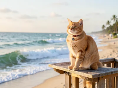 as a lifeguard on a beach tower, tiny whistle around neck, watching the waves
