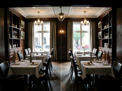 Restaurant dining room centered