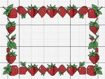 Cross-stitch strawberry border