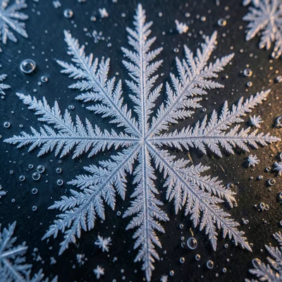 Ice crystal growing in real-time on a supercooled surface, dendritic branching p