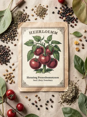Victorian Heirloom Seed Packet Illustration