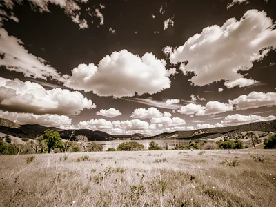 Clouds normal with landscape transformed