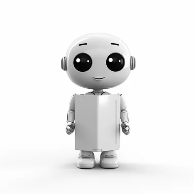 Clean white background 3d plastilina  robot bookmark