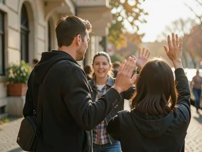 The moment someone realizes they've been waving back at a person who was waving 