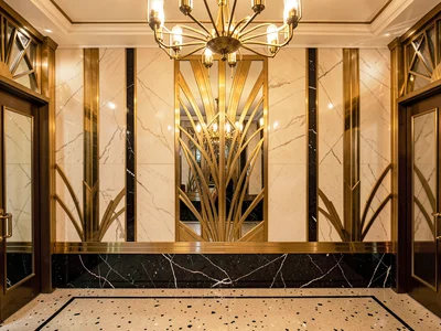 Bookmatched Marble Wainscoting