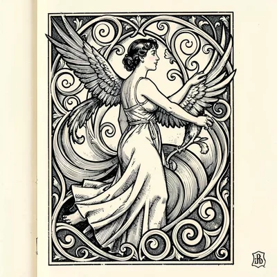 A woman transforming into bird