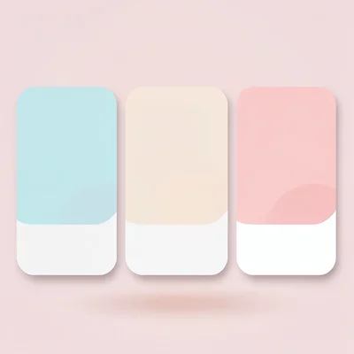Flat-vector infographic of three portion-size cards as rounded rectangles, soft
