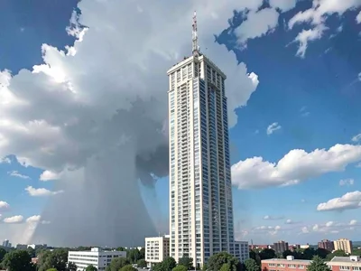 Building storm seen from distance