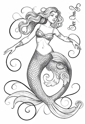 Flowing mermaid flourished