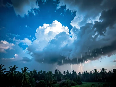 Clearing after monsoon burst blue appearing