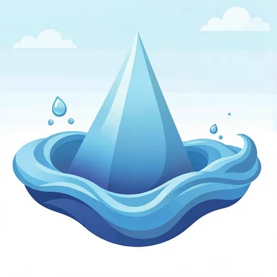 Morphing vector illustration, water droplet becoming ocean , smooth vector gradi