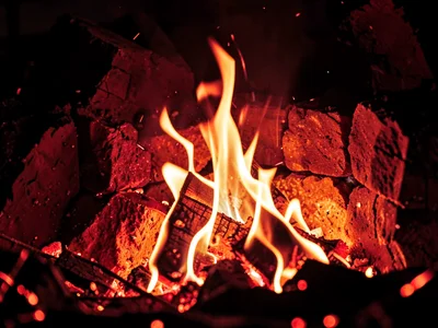 Fire gradient from white hot through red