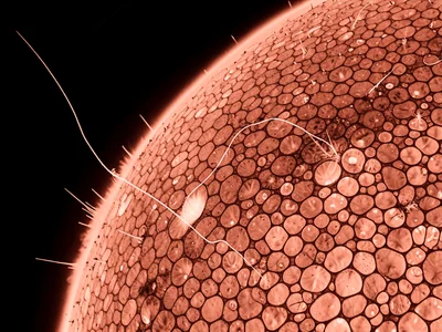 Solar granulation cells filling frame, convection bubbles in the photosphere cre