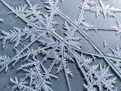 Frost forming pattern following glass surface irregularities