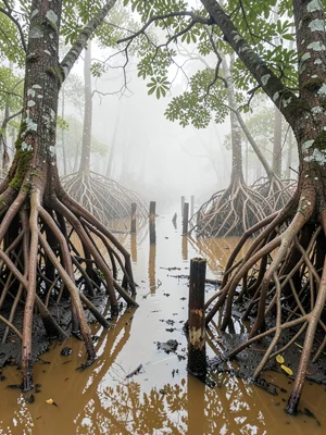 Pencil Roots from Dark Mud