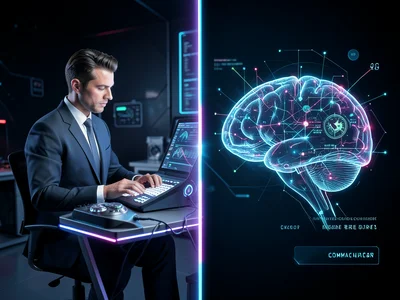Communication — left half telegraph operator, right half brain-computer interfac