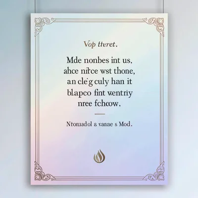 Vertical editorial quote-card poster with a long ornament rail and refined margi