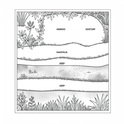 Diagram blueprint of pond planting zones with marginal, shallow, and deep tiers 